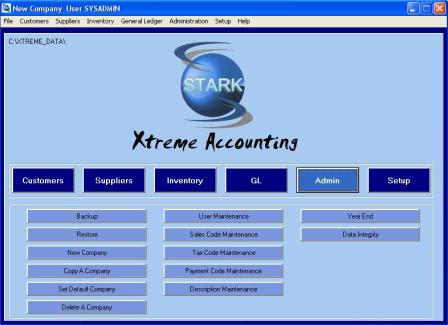 Administration Screen